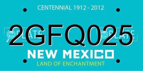 2GFQ025 New Mexico License Plate