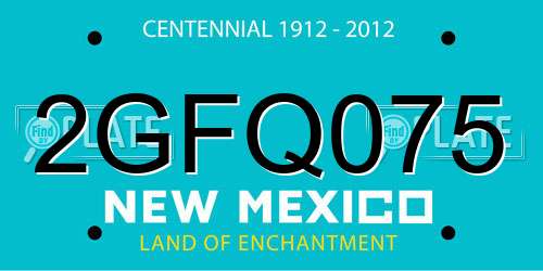 2GFQ075 New Mexico License Plate
