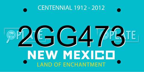 2GG473 New Mexico License Plate