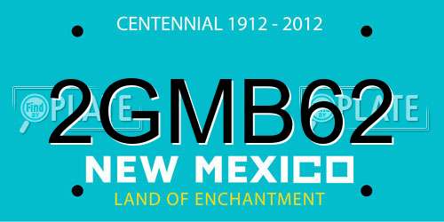 2GMB62 New Mexico License Plate