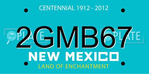 2GMB67 New Mexico License Plate