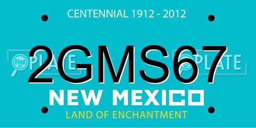 2GMS67 New Mexico License Plate