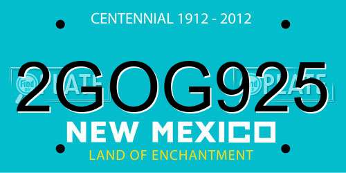 2GOG925 New Mexico License Plate