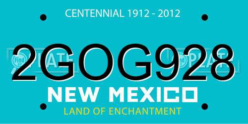 2GOG928 New Mexico License Plate