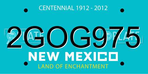 2GOG975 New Mexico License Plate