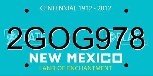 2GOG978 New Mexico License Plate