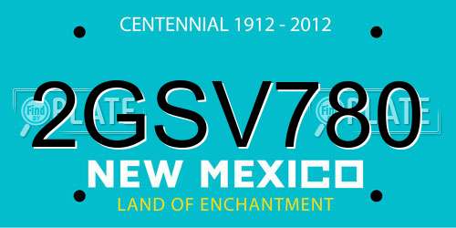 2GSV780 New Mexico License Plate
