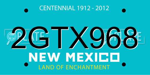 2GTX968 New Mexico License Plate