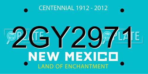 2GY2971 New Mexico License Plate