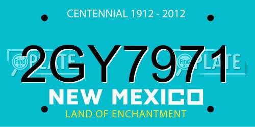 2GY7971 New Mexico License Plate