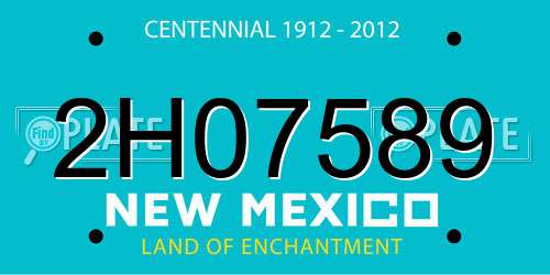 2H07589 New Mexico License Plate