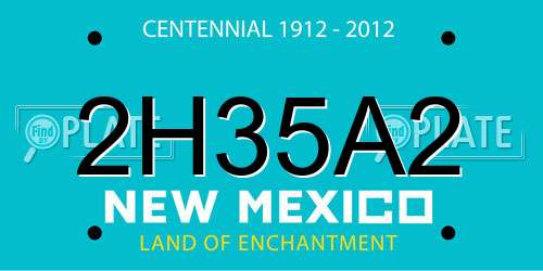 2H35A2 New Mexico License Plate