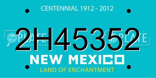 2H45352 New Mexico License Plate
