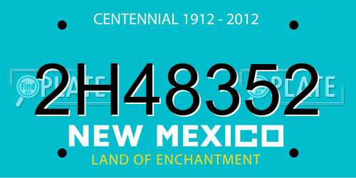 2H48352 New Mexico License Plate