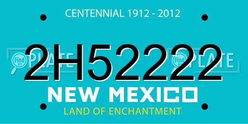 2H52222 New Mexico License Plate