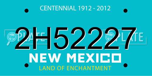 2H52227 New Mexico License Plate