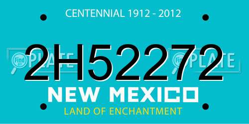 2H52272 New Mexico License Plate