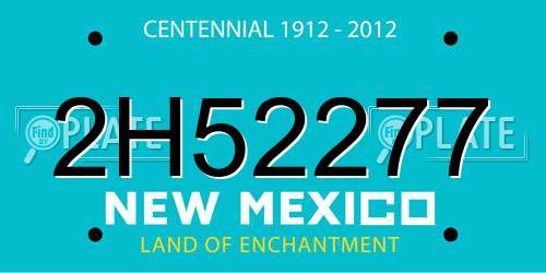2H52277 New Mexico License Plate