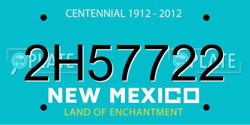 2H57722 New Mexico License Plate