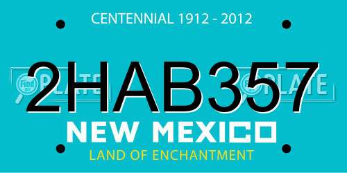 2HAB357 New Mexico License Plate
