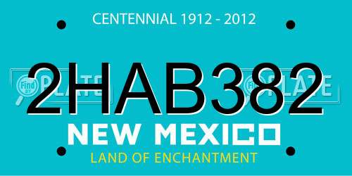 2HAB382 New Mexico License Plate