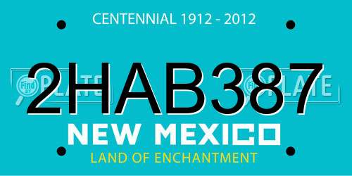 2HAB387 New Mexico License Plate