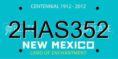 2HAS352 New Mexico License Plate
