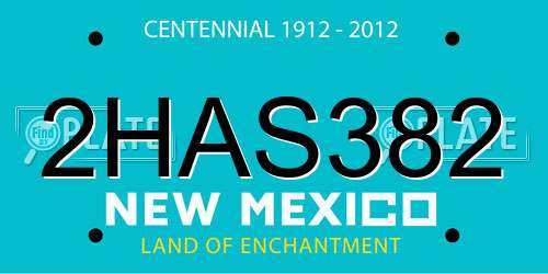 2HAS382 New Mexico License Plate