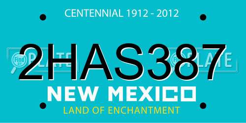 2HAS387 New Mexico License Plate