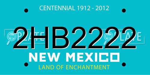 2HB2222 New Mexico License Plate