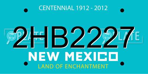 2HB2227 New Mexico License Plate