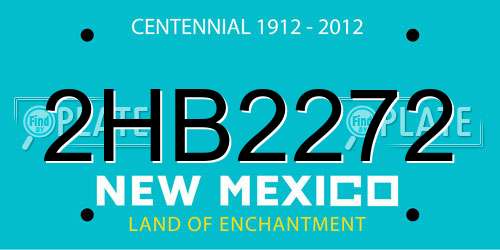 2HB2272 New Mexico License Plate