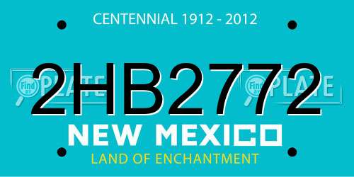 2HB2772 New Mexico License Plate