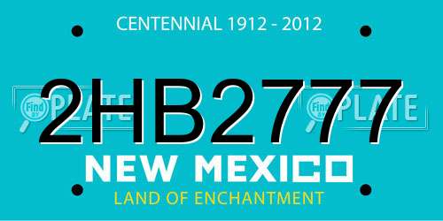 2HB2777 New Mexico License Plate