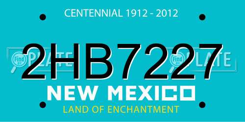 2HB7227 New Mexico License Plate