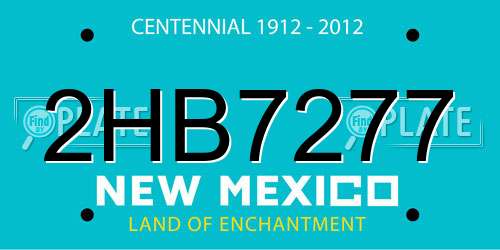 2HB7277 New Mexico License Plate