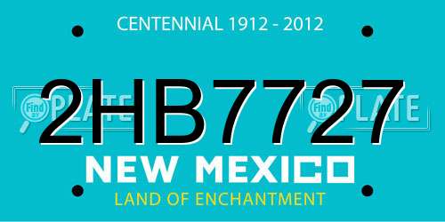 2HB7727 New Mexico License Plate
