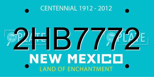 2HB7772 New Mexico License Plate