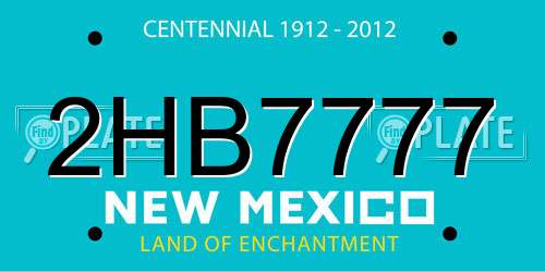 2HB7777 New Mexico License Plate