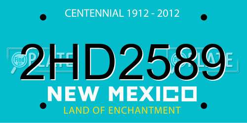 2HD2589 New Mexico License Plate