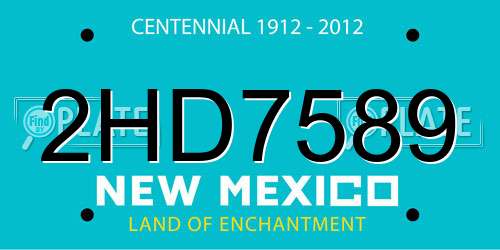 2HD7589 New Mexico License Plate