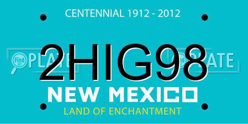 2HIG98 New Mexico License Plate