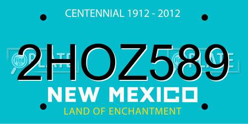 2HOZ589 New Mexico License Plate