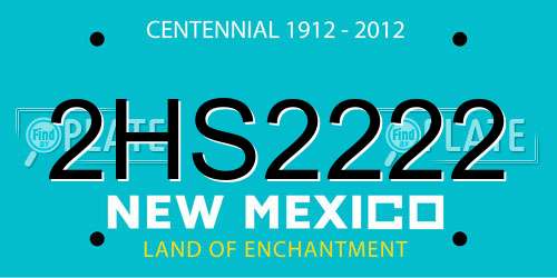 2HS2222 New Mexico License Plate