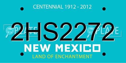 2HS2272 New Mexico License Plate