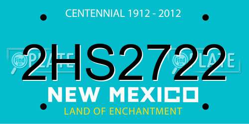 2HS2722 New Mexico License Plate