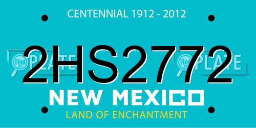 2HS2772 New Mexico License Plate