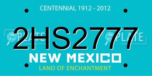 2HS2777 New Mexico License Plate