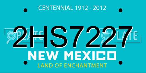 2HS7227 New Mexico License Plate