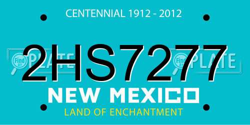 2HS7277 New Mexico License Plate